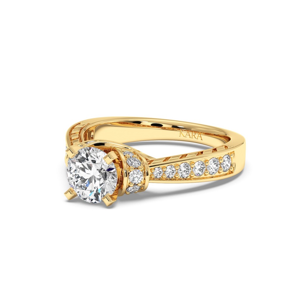 Inel de Logodna cu Diamant Central de 1ct si Diamante laterale de 0.53ct