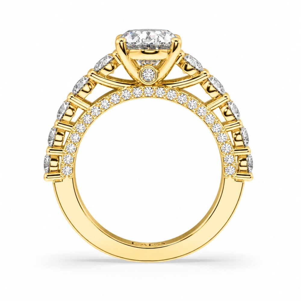 Inel de logodna cu Diamant central de 2.02 ct si diamante laterale de 1.58 ct