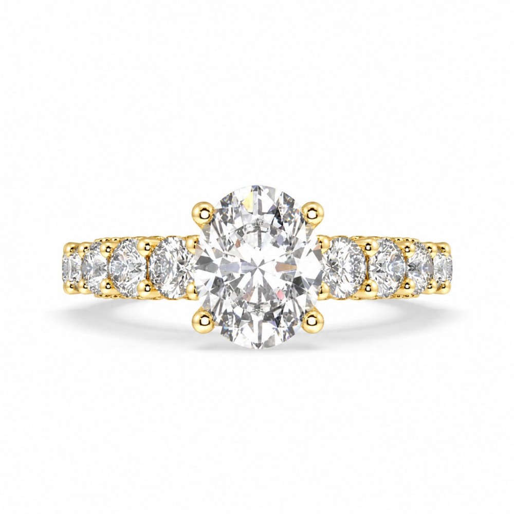 Inel de logodna cu Diamant central de 2.02 ct si diamante laterale de 1.58 ct