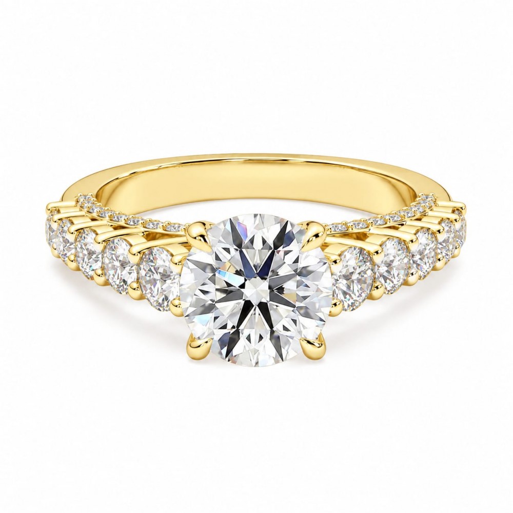 Inel de logodna cu Diamant central de 3.11 ct si diamante laterale de 1.57 ct