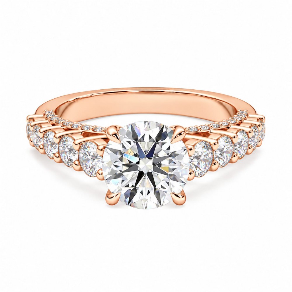 Inel de logodna cu Diamant central de 3.11 ct si diamante laterale de 1.57 ct
