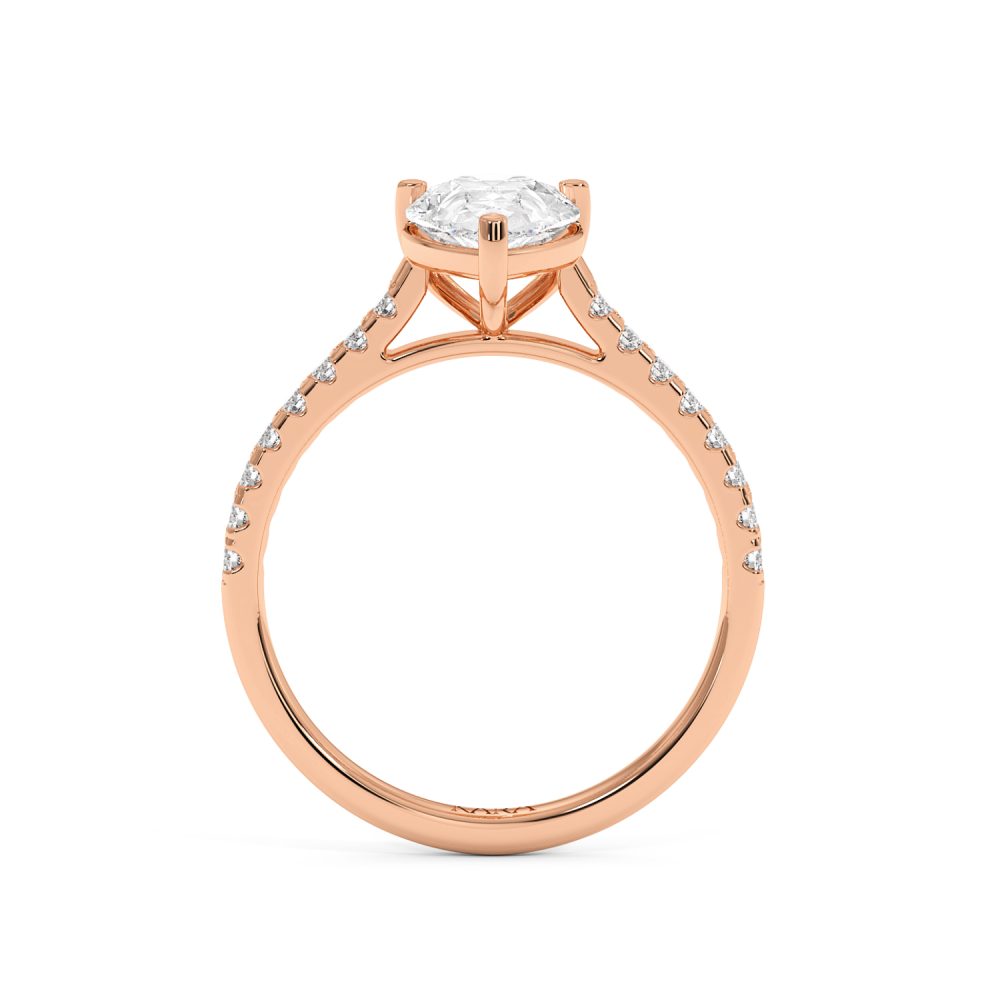 Inel de Logodna cu Diamant Central Pear Cut de 1.50ct si Diamante Laterale de 0.20ct