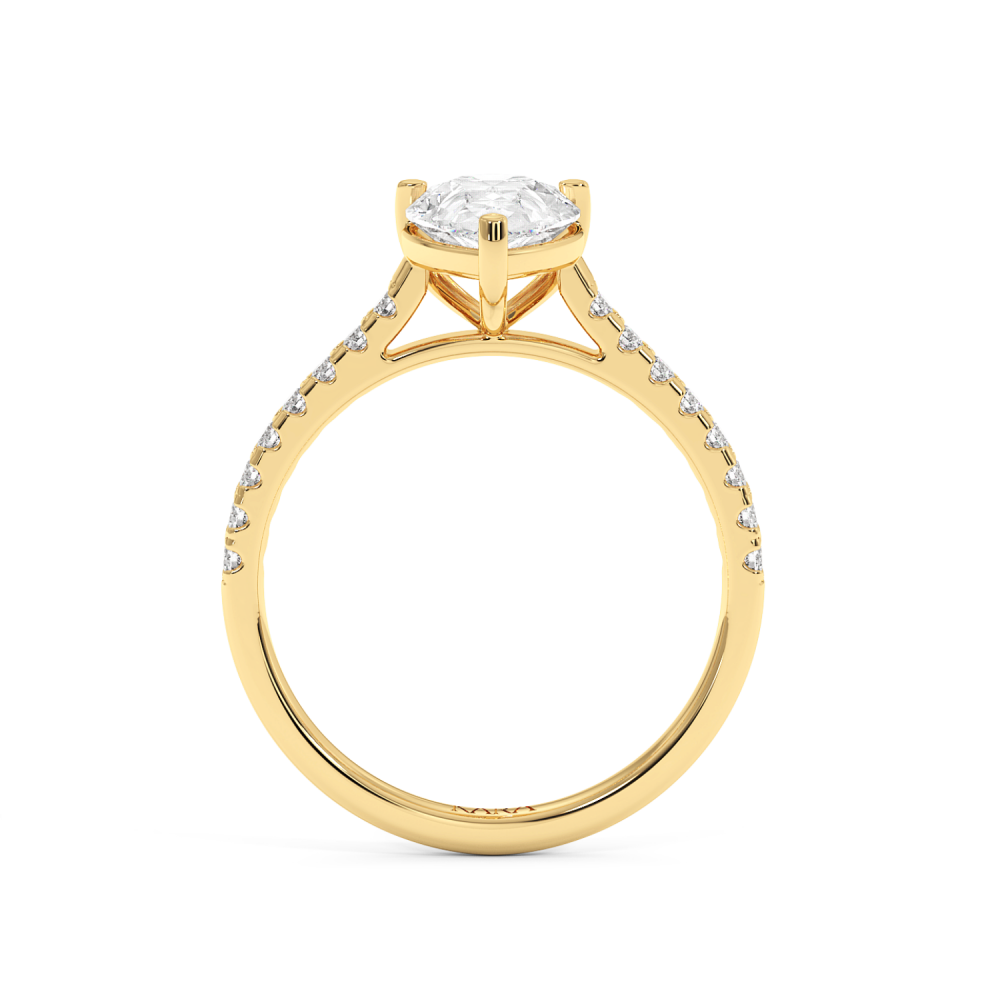 Inel de Logodna cu Diamant Central Pear Cut de 1.50ct si Diamante Laterale de 0.20ct