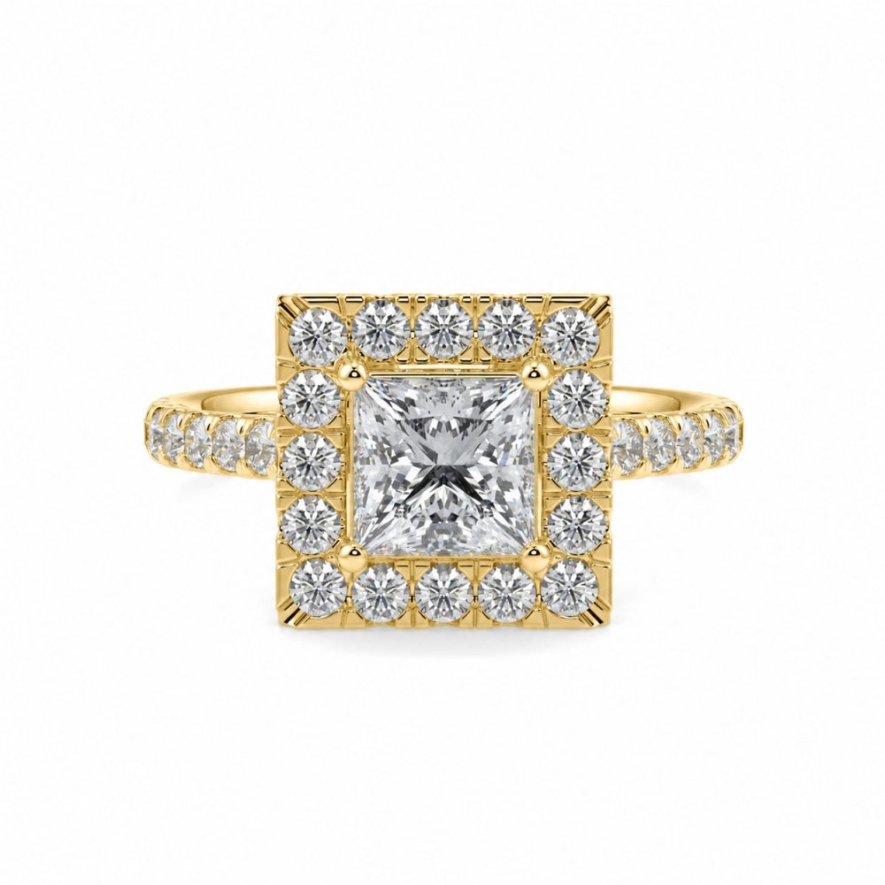 Inel de logodna cu diamant central PRS de 0.49 ct si diamante laterale de 0.28 ct