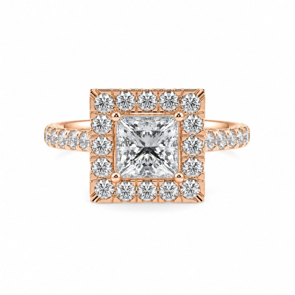 Inel de logodna cu diamant central PRS de 0.49 ct si diamante laterale de 0.28 ct