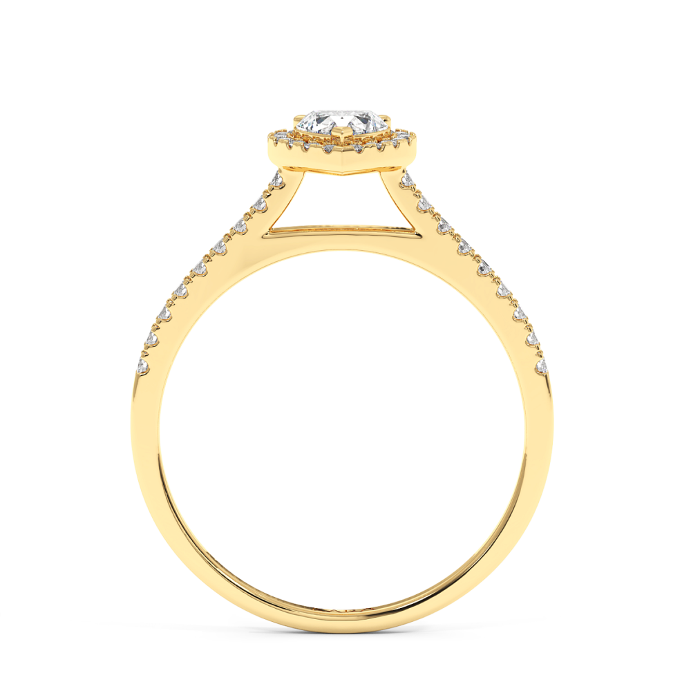 Inel de logodna cu Diamant Heart de 0.30 ct si diamante laterale de 0.17 ct