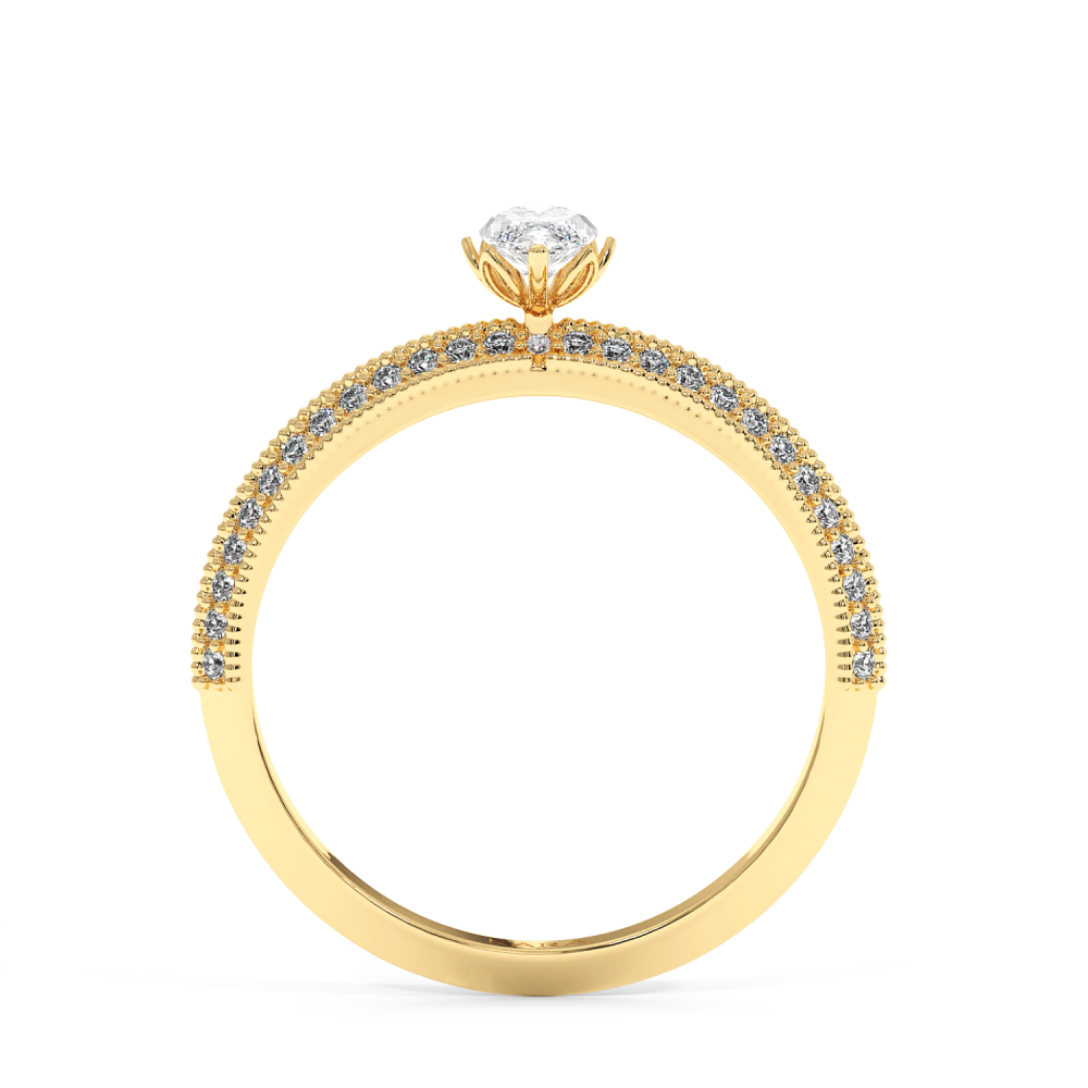 Inel de logodna cu Diamant Marquise de 0.30 ct si diamante laterale de 0.19 ct