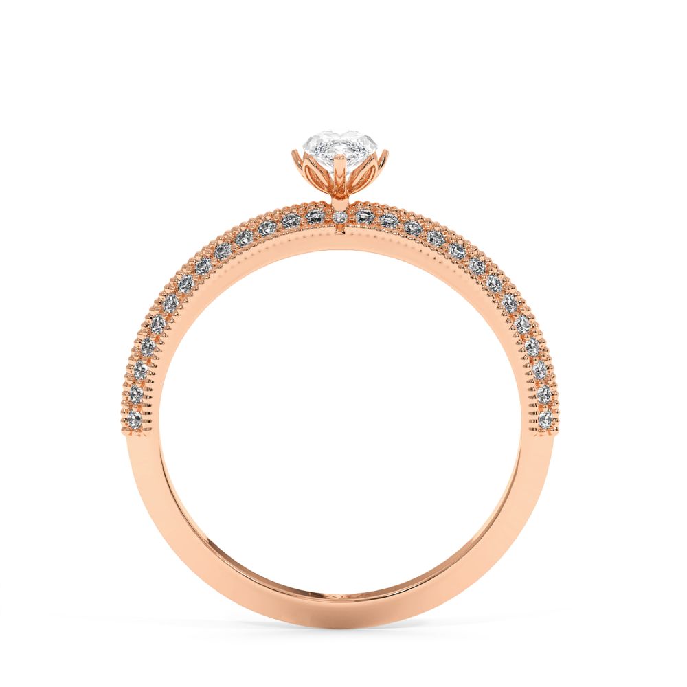 Inel de logodna cu Diamant Marquise de 0.30 ct si diamante laterale de 0.19 ct