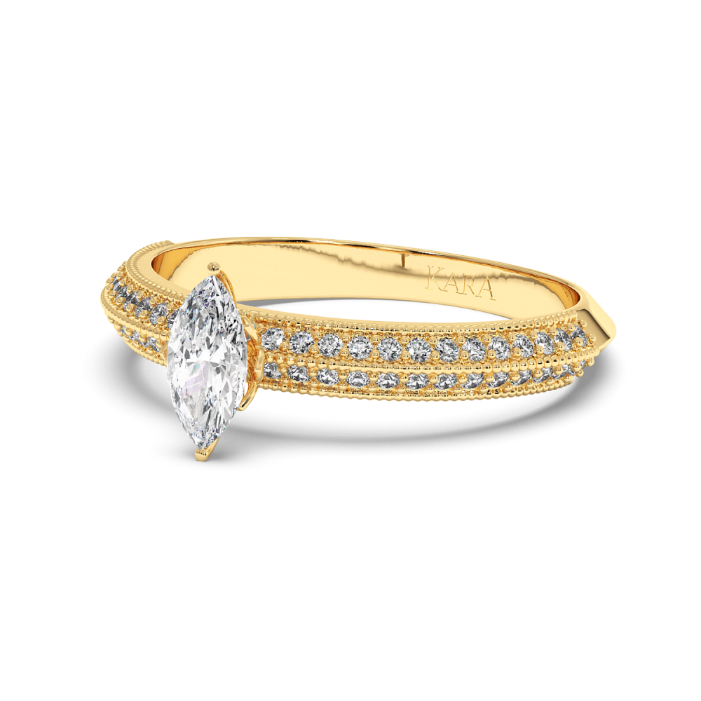 Inel de logodna cu Diamant Marquise de 0.30 ct si diamante laterale de 0.19 ct