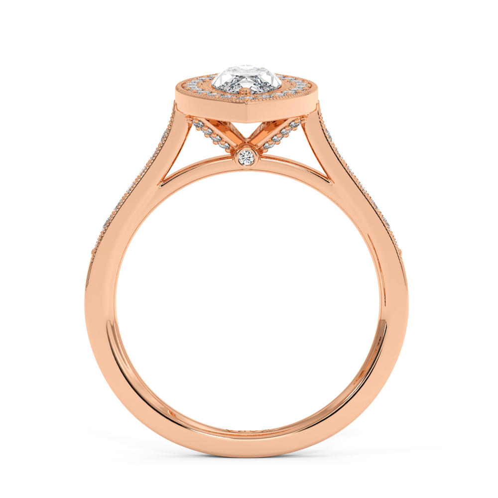 Inel de logodna cu Diamant Marquise de 0.71 ct si diamante laterale de 0.28 ct