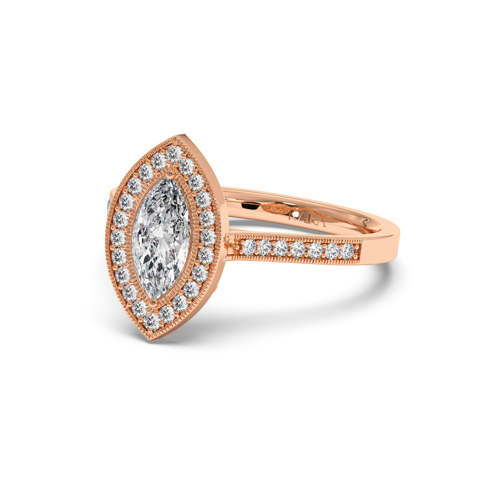 Inel de logodna cu Diamant Marquise de 0.71 ct si diamante laterale de 0.28 ct