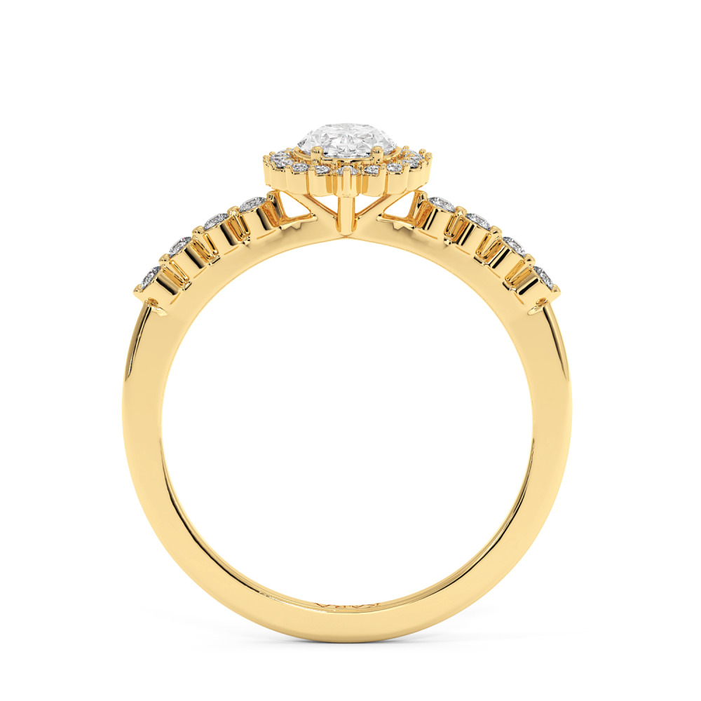 Inel de logodna cu Diamant Oval de 0.50 ct si diamante laterale de 0.15 ct