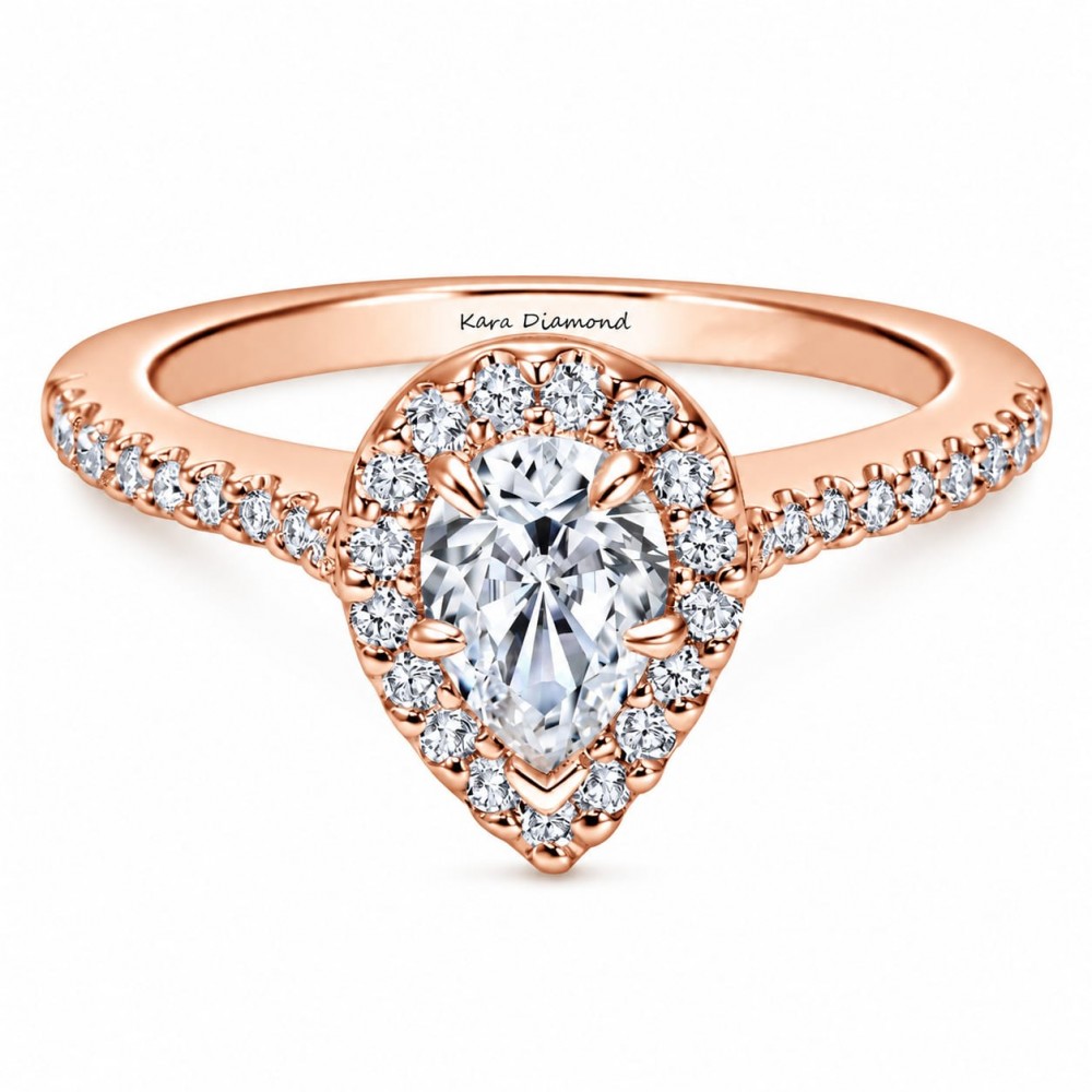 Inel de logodna cu Diamant Pear de 0.70 ct si diamante laterale de 0.40 ct