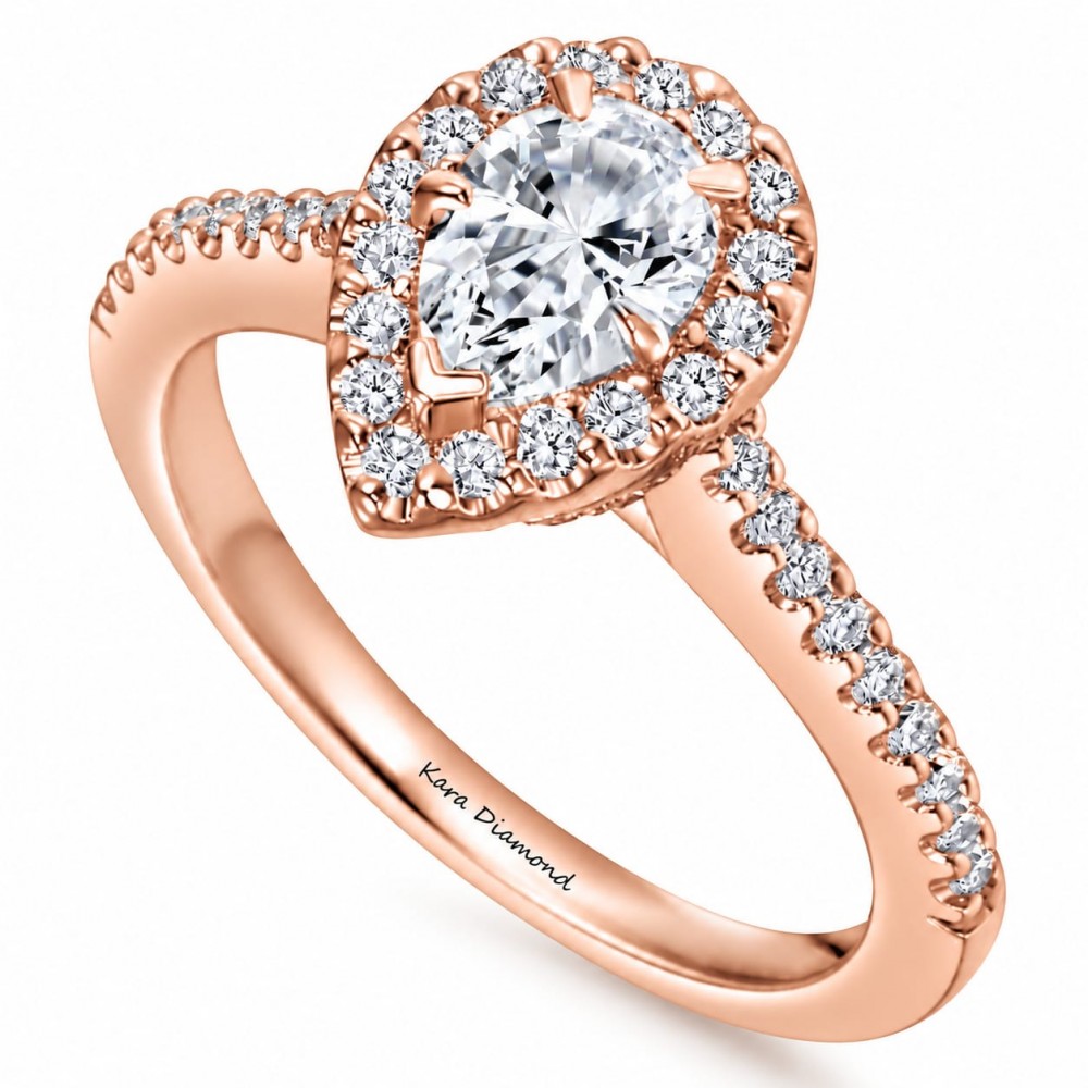 Inel de logodna cu Diamant Pear de 0.70 ct si diamante laterale de 0.40 ct