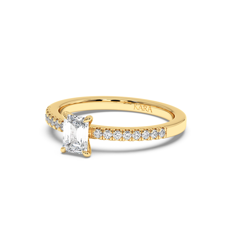 Inel de logodna cu diamante central de 0.50 ct si diamante laterale de 0.08 ct