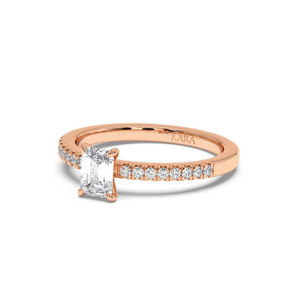 Inel de logodna cu diamante central de 0.50 ct si diamante laterale de 0.08 ct