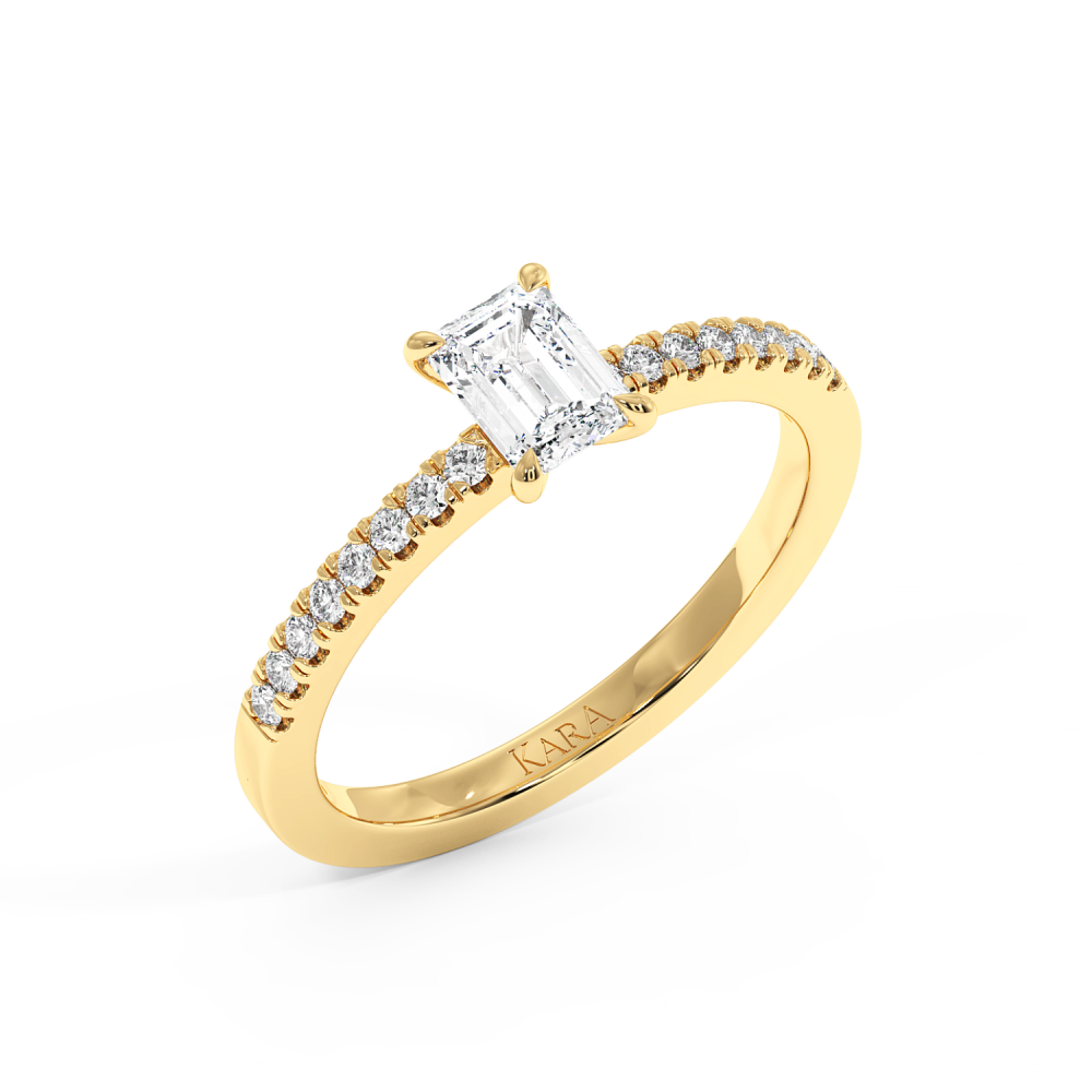 Inel de logodna cu diamante central de 0.50 ct si diamante laterale de 0.08 ct