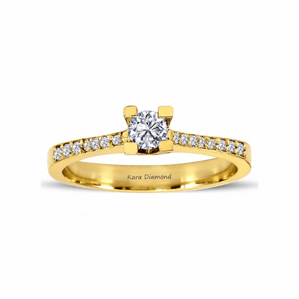 Inel de logodna cu Diamante cu diamant central de 0.43 ct si diamante laterale de 0.10 ct