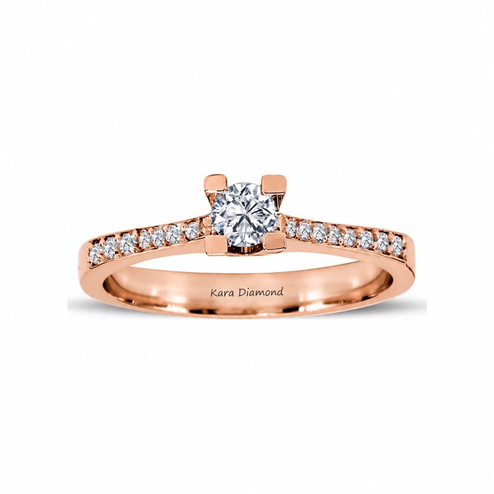 Inel de logodna cu Diamante cu diamant central de 0.43 ct si diamante laterale de 0.10 ct