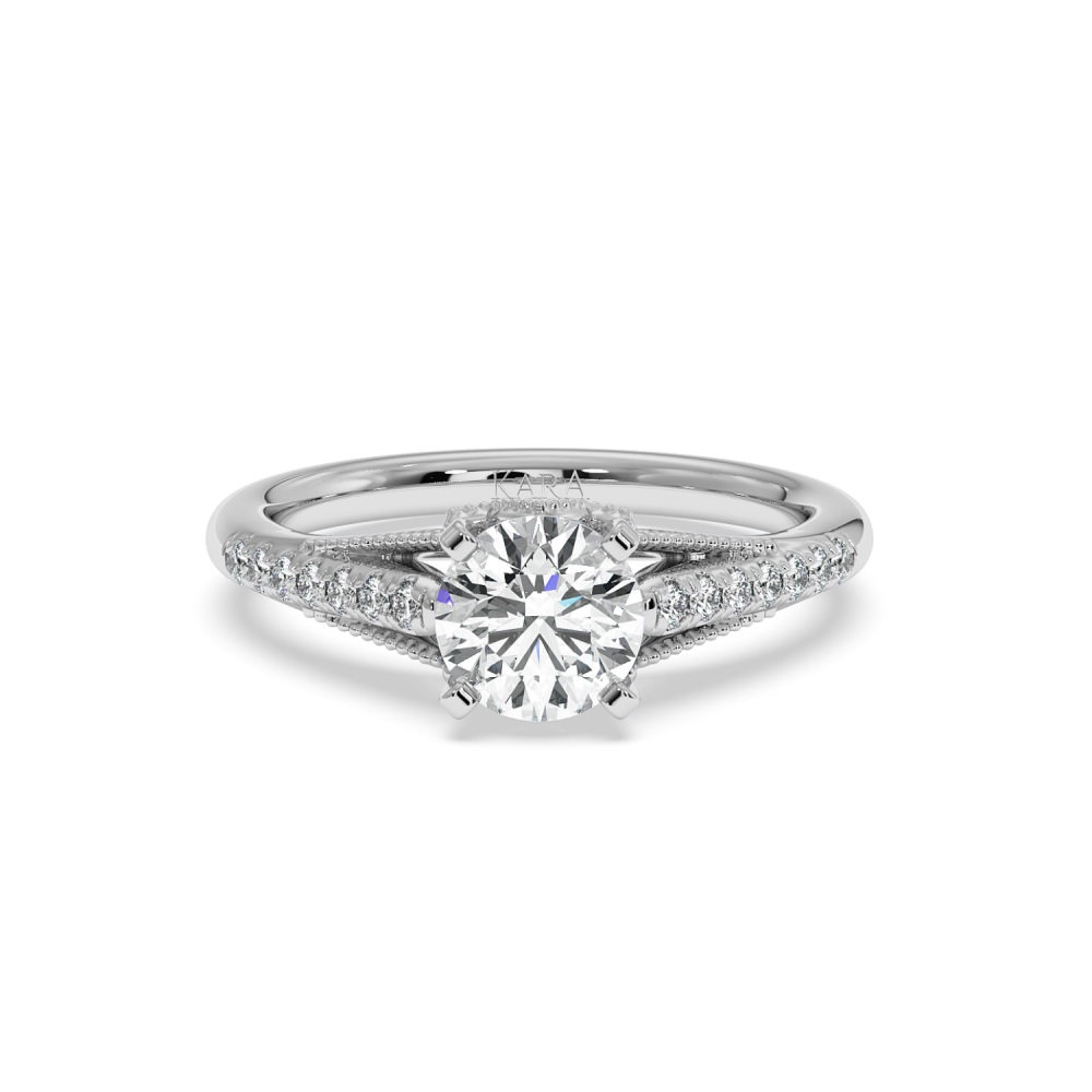 Inel de Logodna cu un Diamant Central de 1ct si Diamante Laterale de 0.14ct