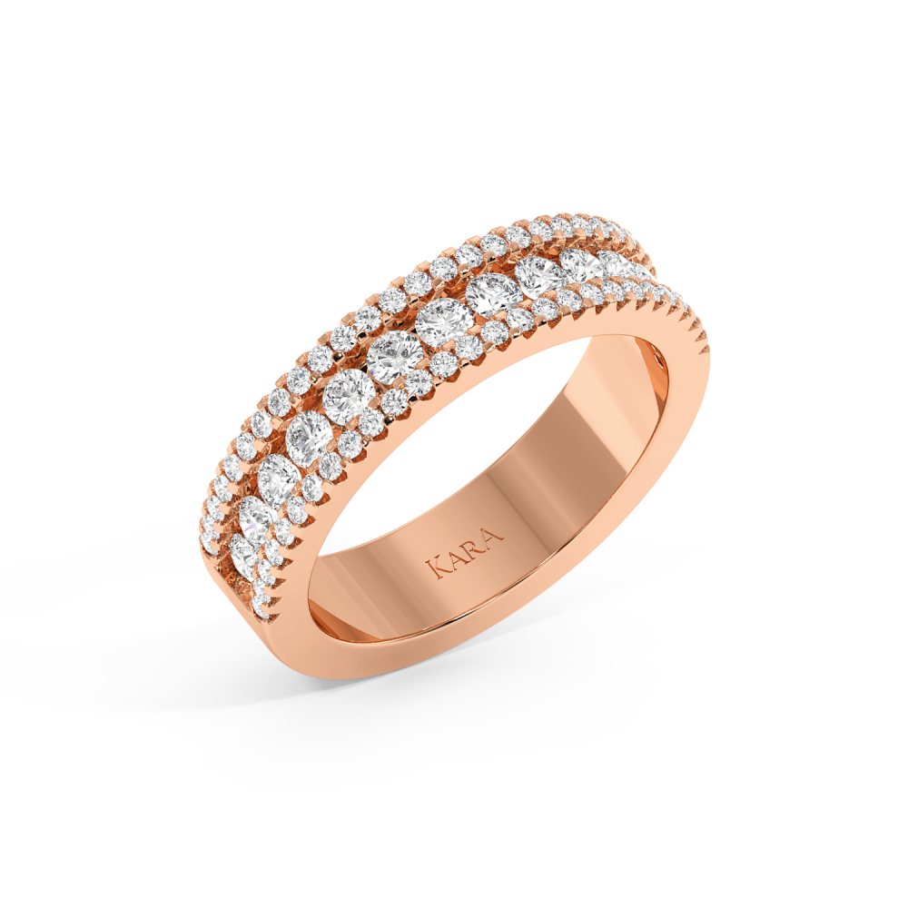 Inel Verigheta Semi Eternity cu Diamante de 0.89ct