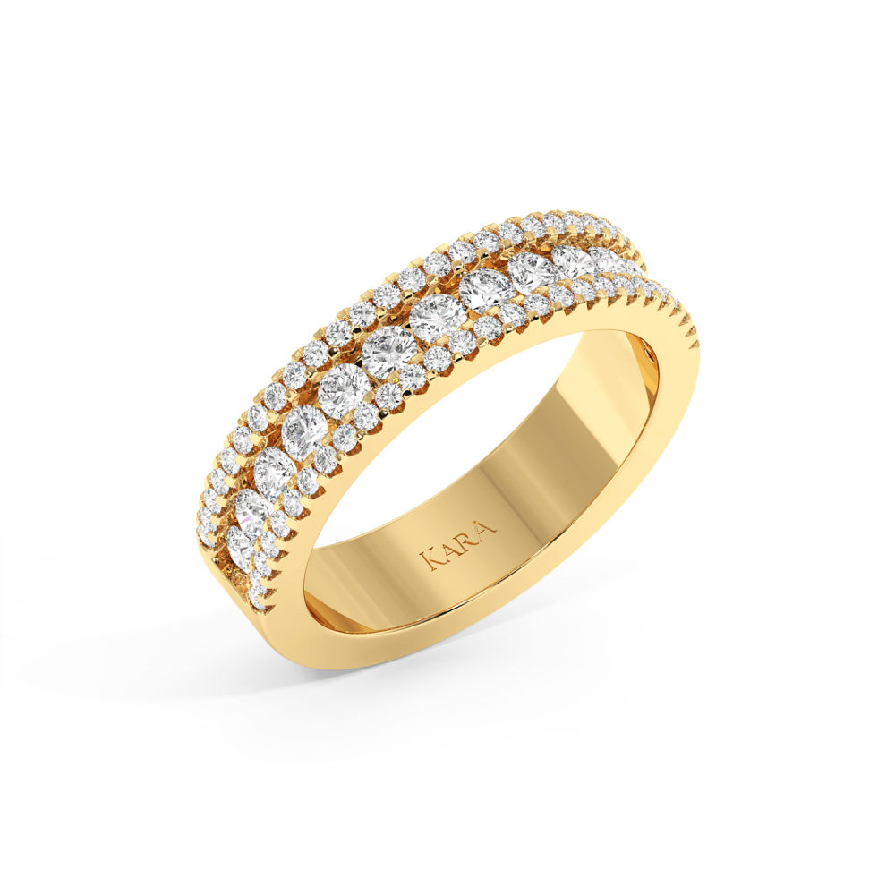 Inel Verigheta Semi Eternity cu Diamante de 0.89ct