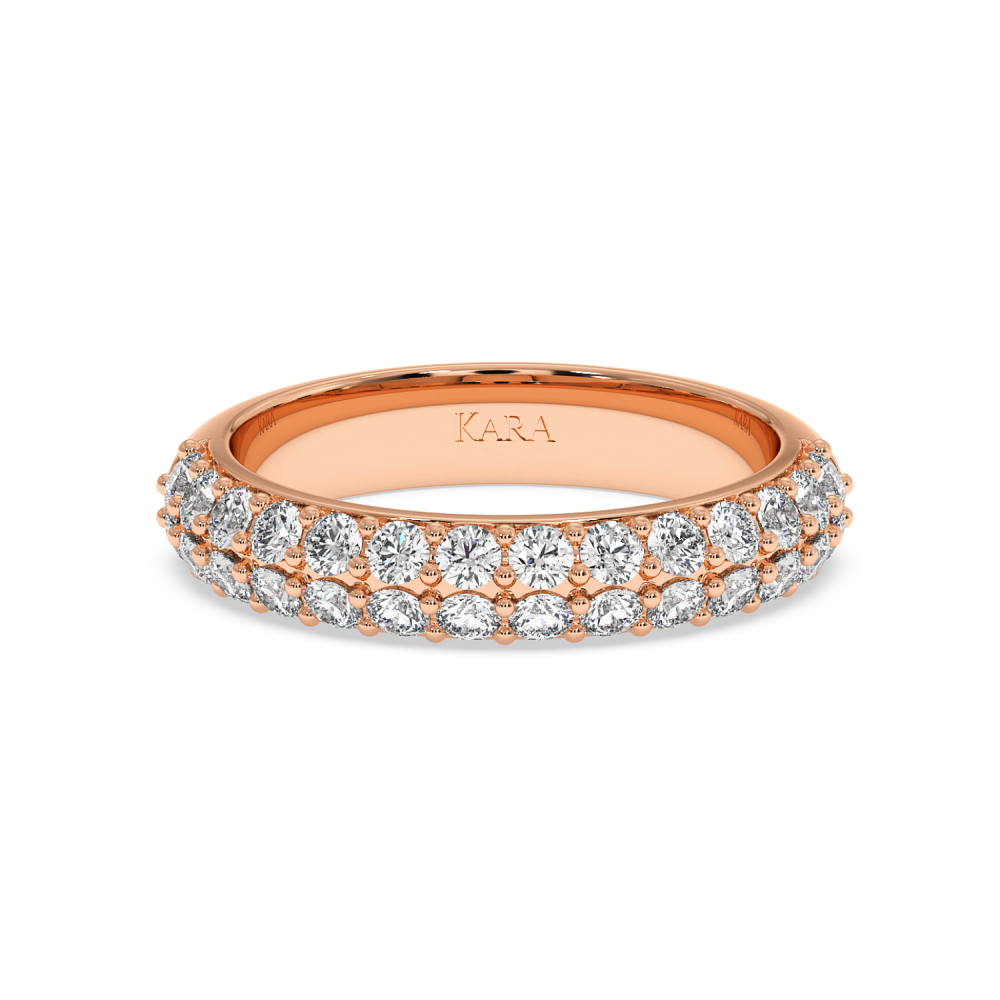 Inel/Verigheta Semi Eternity cu diamante de 0.96ct