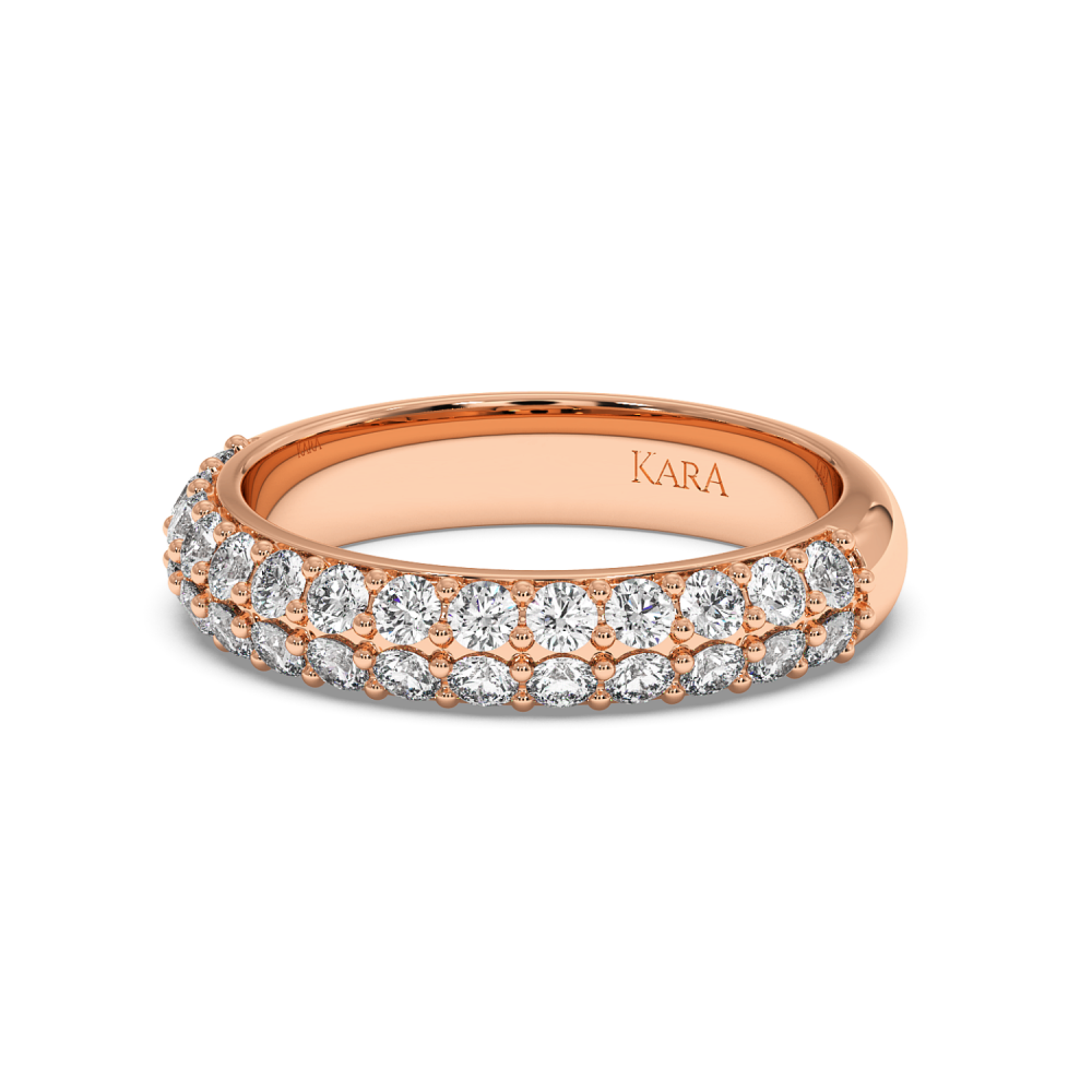 Inel/Verigheta Semi Eternity cu diamante de 0.96ct