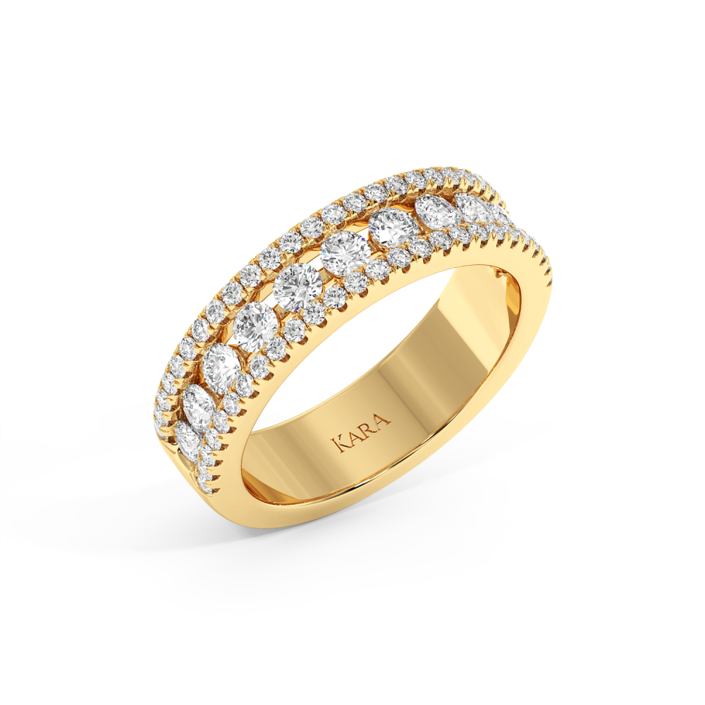 Inel Verigheta Semi Eternity cu Diamante de 1.06ct