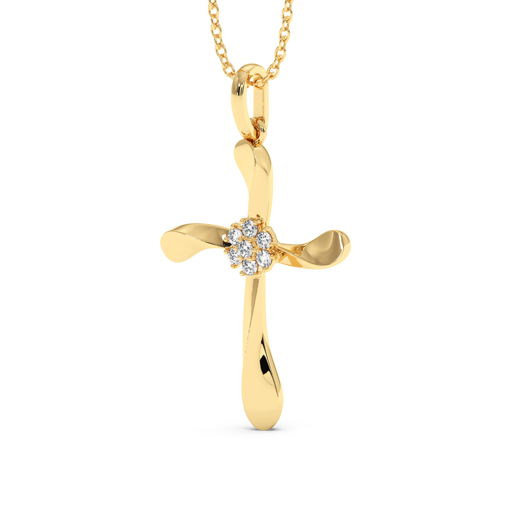 Pandantiv Cruciulita cu Diamante de 0.09ct