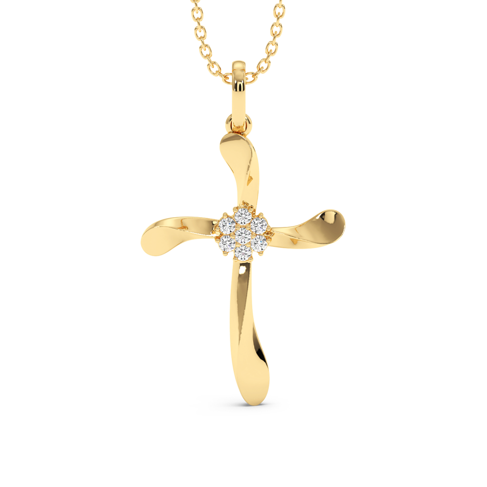 Pandantiv Cruciulita cu Diamante de 0.09ct