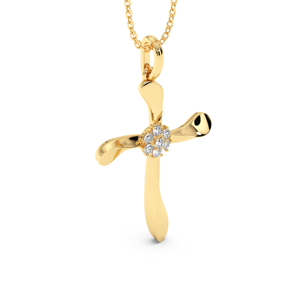 Pandantiv Cruciulita cu Diamante de 0.09ct