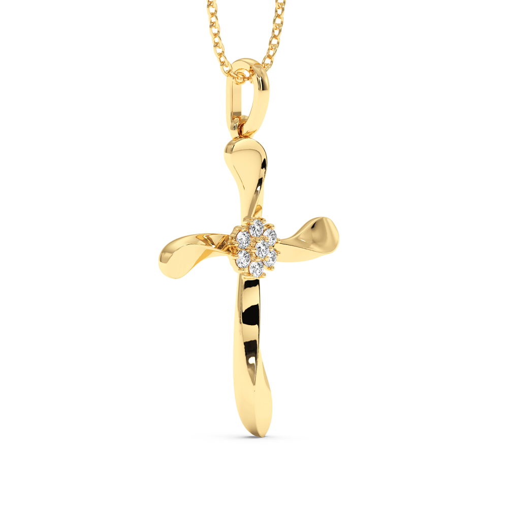 Pandantiv Cruciulita cu Diamante de 0.09ct