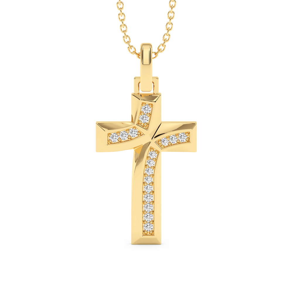 Pandantiv Cruciulita cu Diamante de 0.14ct