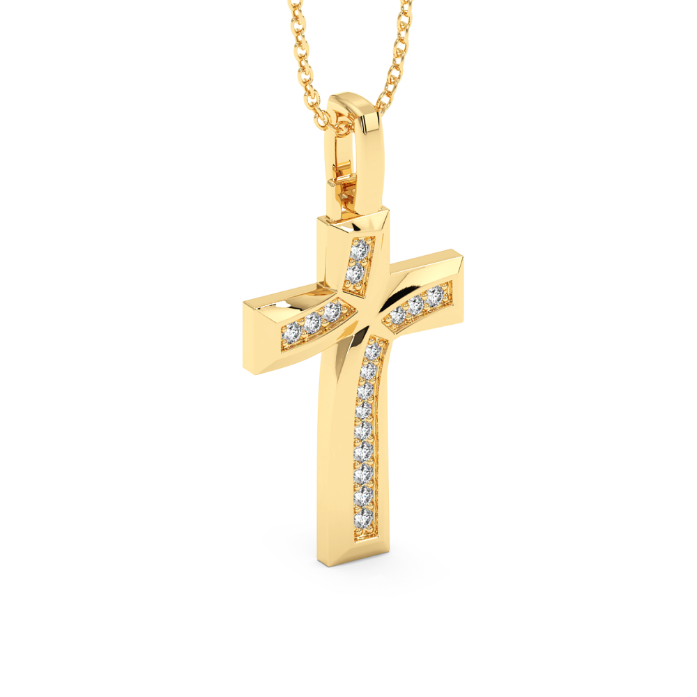 Pandantiv Cruciulita cu Diamante de 0.14ct