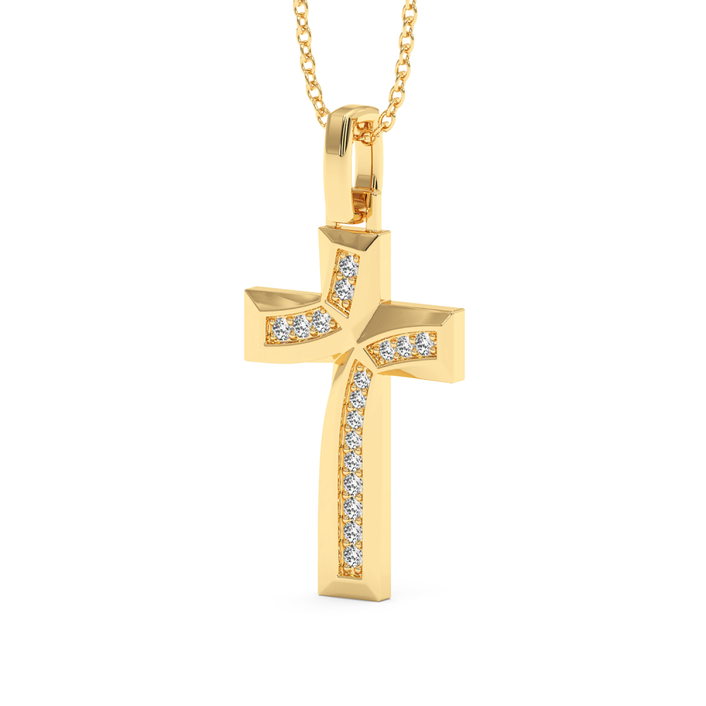 Pandantiv Cruciulita cu Diamante de 0.14ct