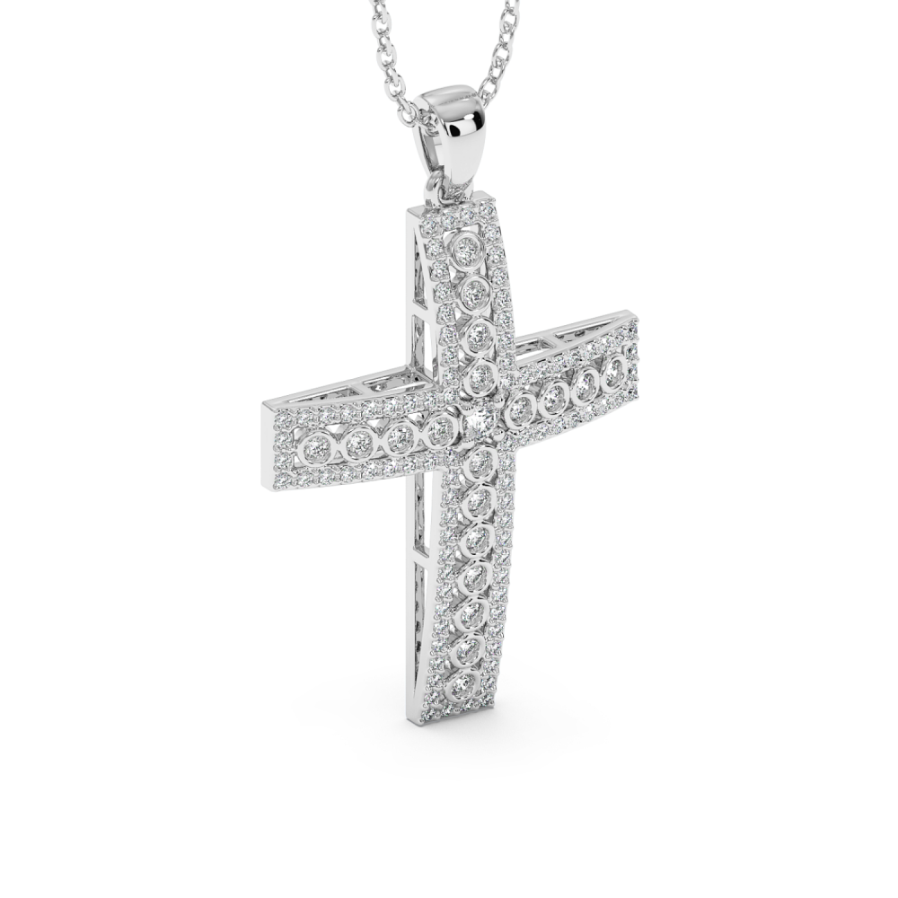 Pandantiv Cruciulita cu diamante de 0.38 ct