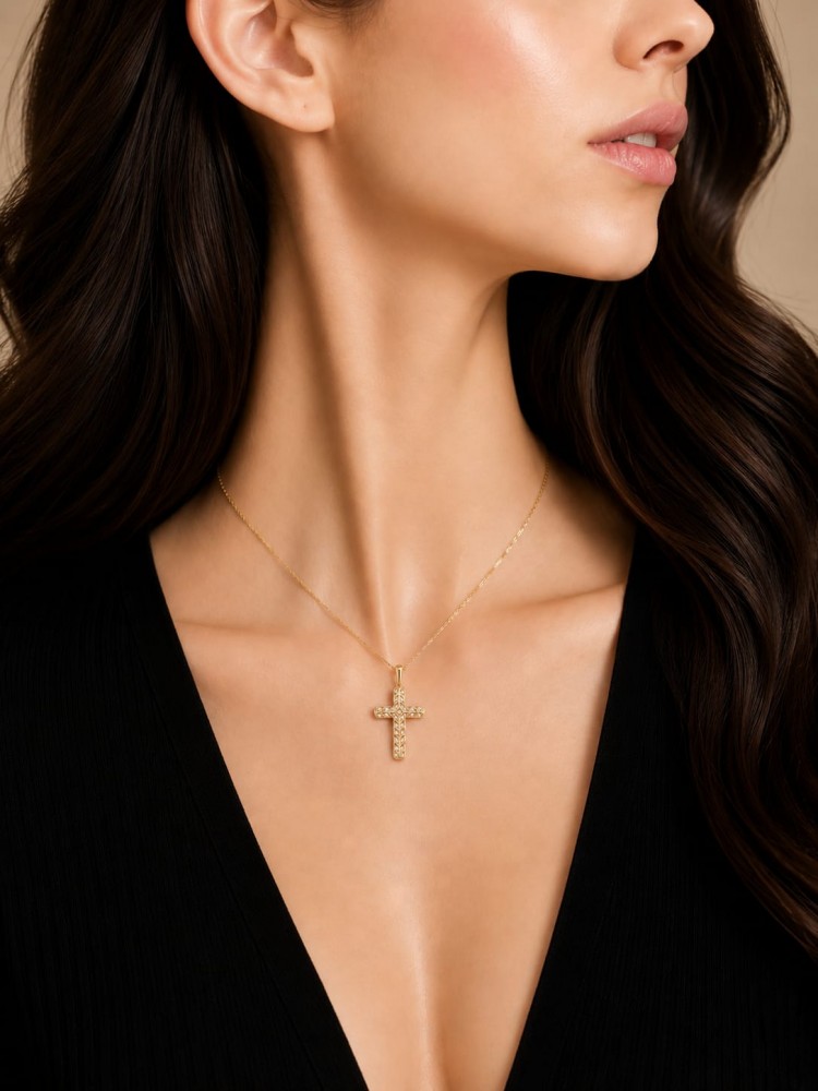 Pandantiv Cruciulita cu Diamante de 0.92ct