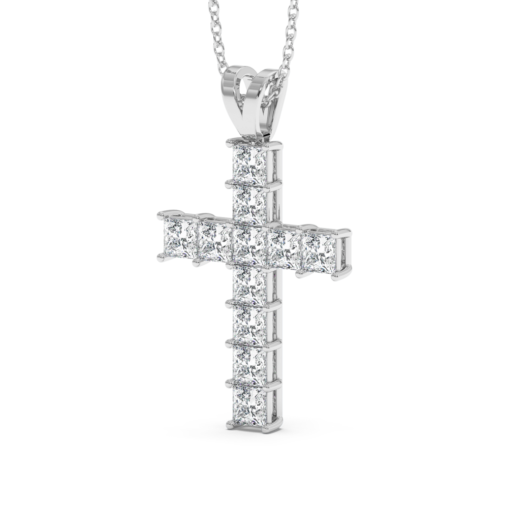 Pandantiv Cruciulita cu Diamante Princess Cut de 1.87ct