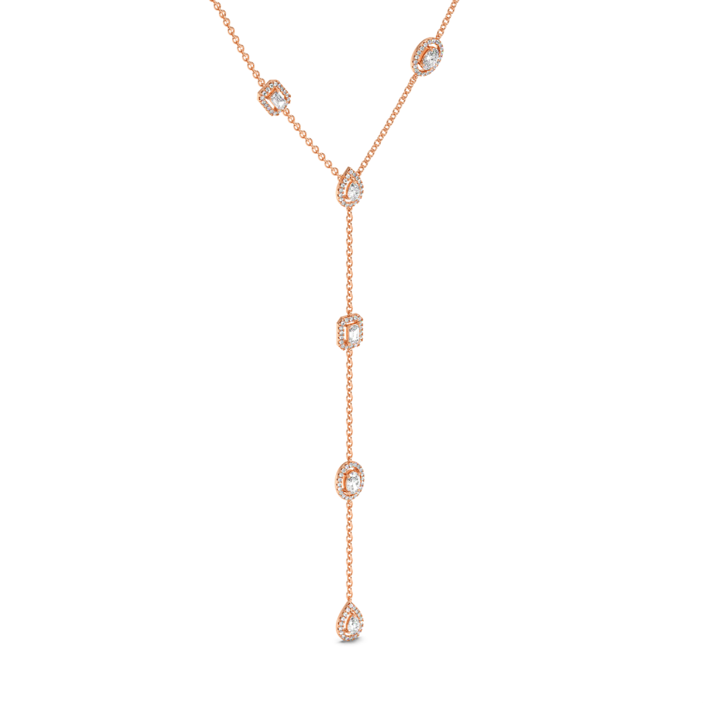 Pandantiv cu Diamante Oval Cut de 1.50ct, Diamante Pear Cut de 1ct, Diamante Emerald Cut de 1ct si Diamante Rotunde de 0.74ct