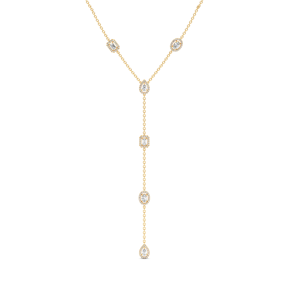 Pandantiv cu Diamante Oval Cut de 1.50ct, Diamante Pear Cut de 1ct, Diamante Emerald Cut de 1ct si Diamante Rotunde de 0.74ct