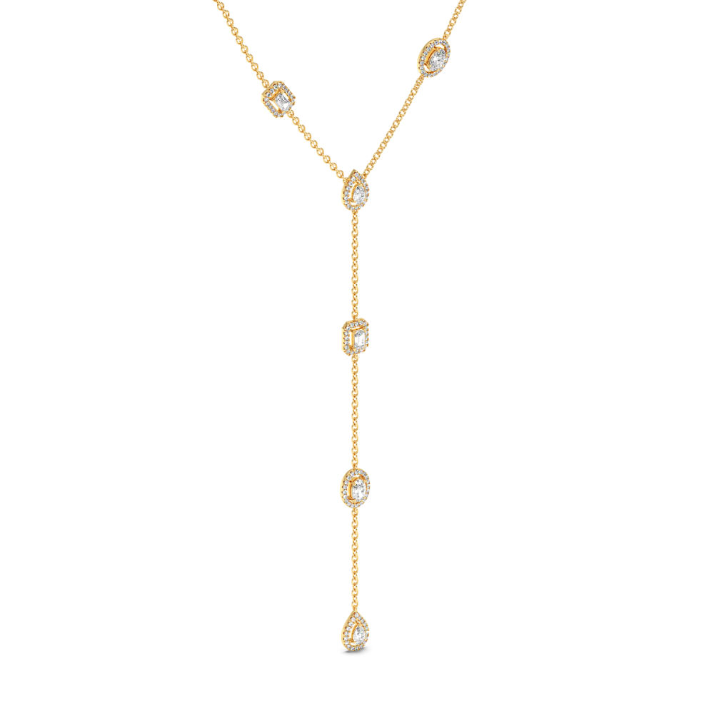 Pandantiv cu Diamante Oval Cut de 1.50ct, Diamante Pear Cut de 1ct, Diamante Emerald Cut de 1ct si Diamante Rotunde de 0.74ct