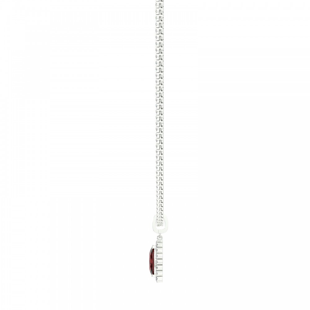 Tennis Charm cu Rubin Cushion Cut de 12.08ct si Diamante Laterale Rotunde de 1.23ct