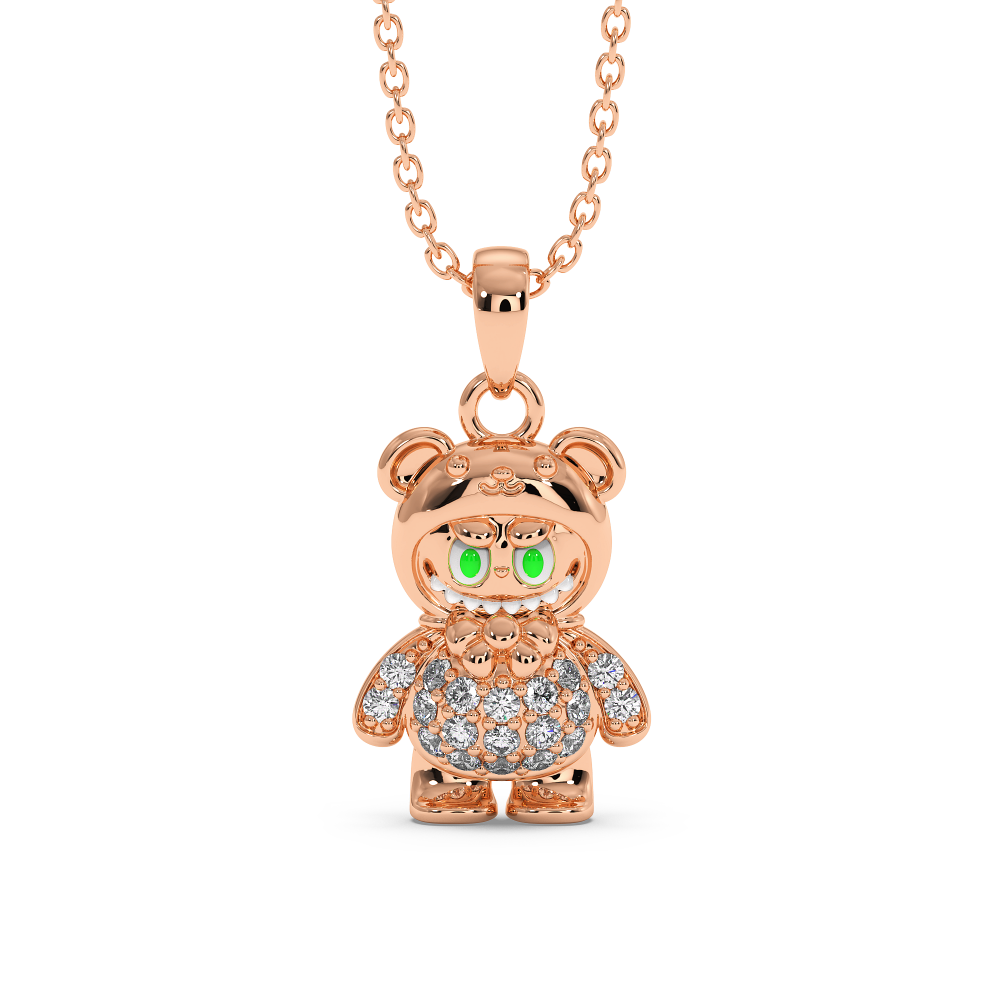 Pandantiv Labubu cu Diamante de 0.12ct