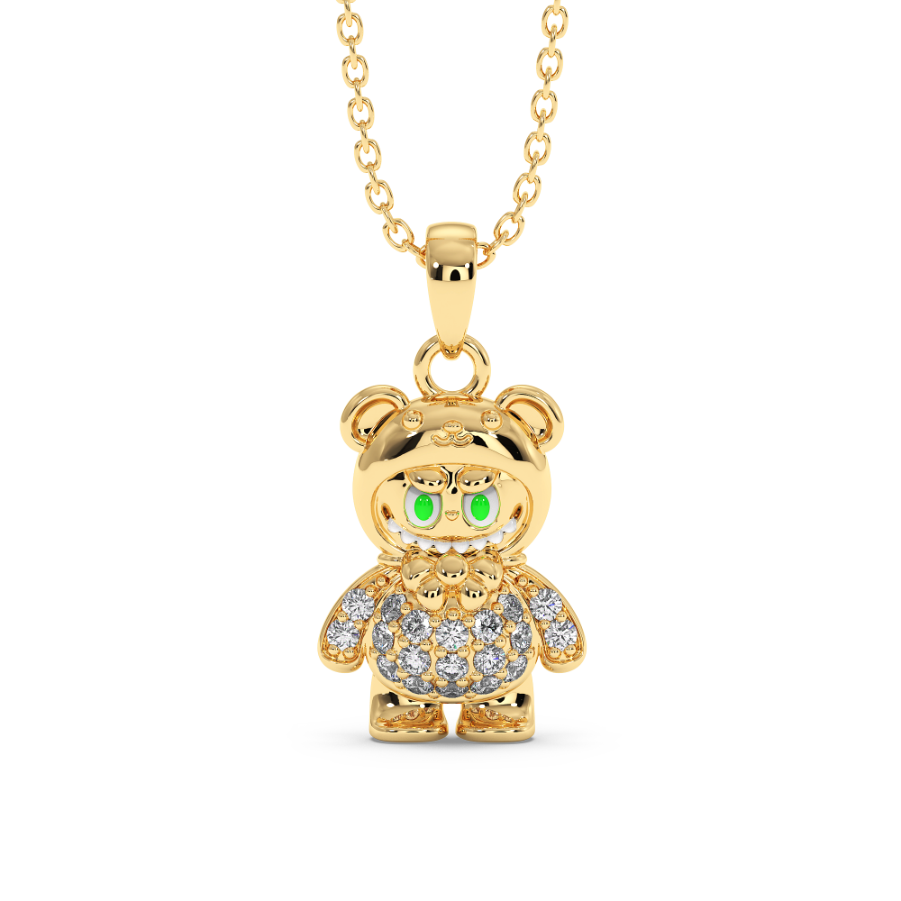 Pandantiv Labubu cu Diamante de 0.12ct