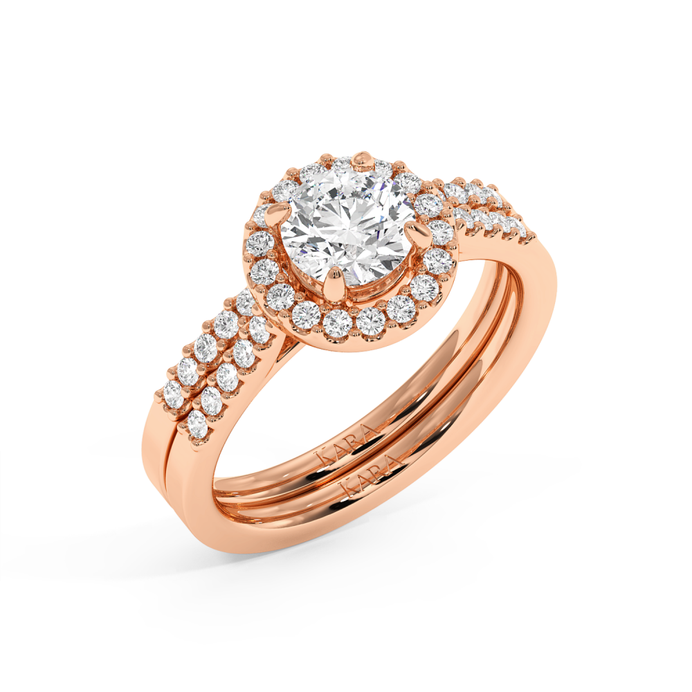 Set Inel de Logodna cu Diamant Central de 0.75ct si Diamante Laterale de 0.42ct