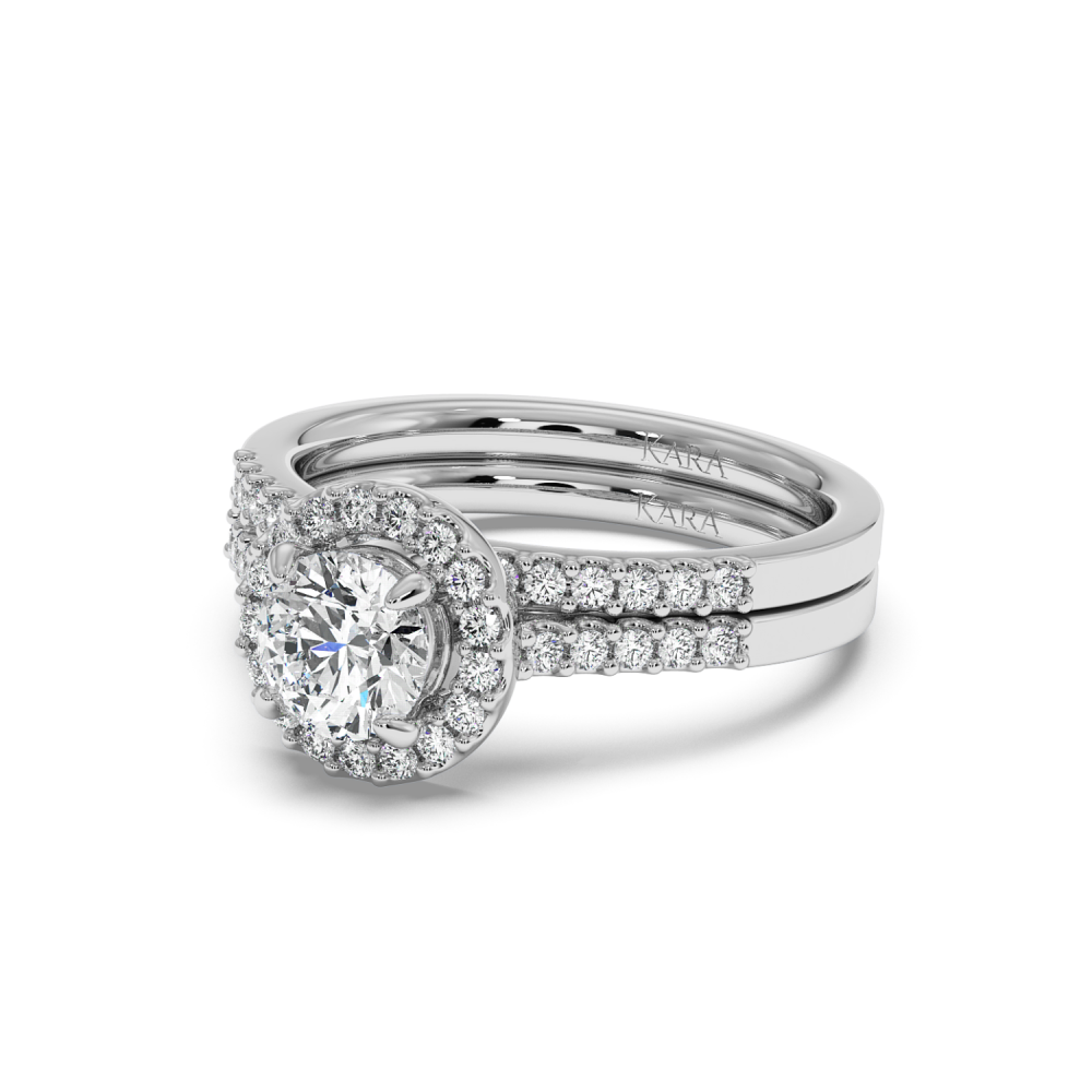 Set Inel de Logodna cu Diamant Central de 0.75ct si Diamante Laterale de 0.42ct