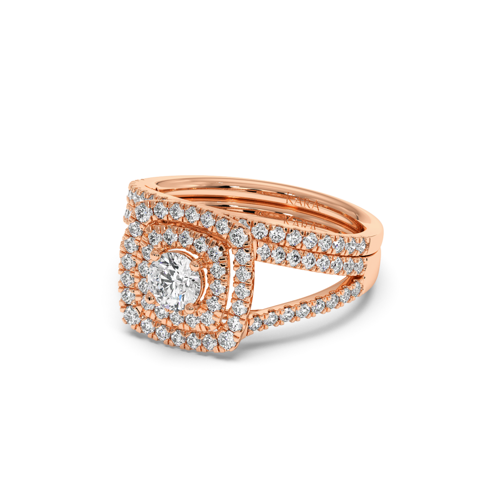 Set Inele cu Diamant central de 0.37 ct si Diamante laterale de 0.82 ct