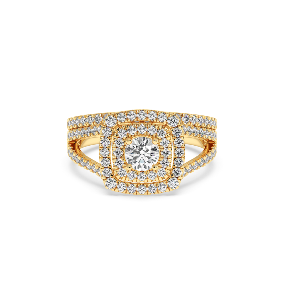 Set Inele cu Diamant central de 0.37 ct si Diamante laterale de 0.82 ct