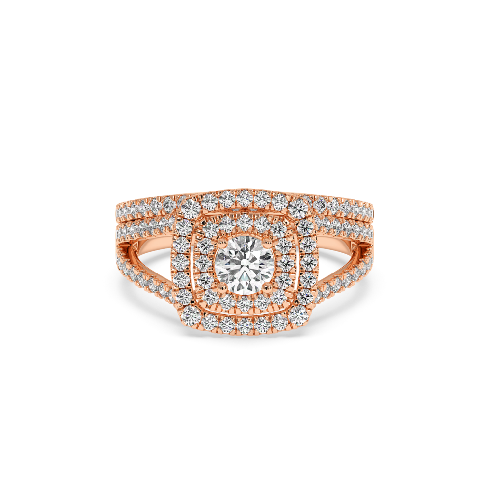 Set Inele cu Diamant central de 0.37 ct si Diamante laterale de 0.82 ct